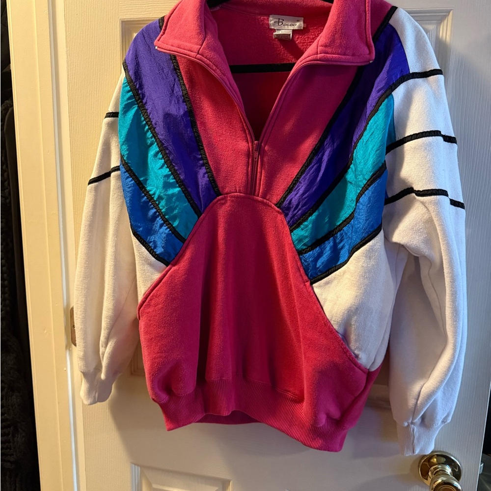 80s Vintage Windbreaker Sweatshirt Ski Jacket